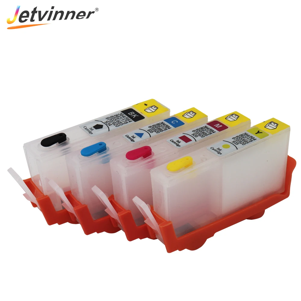 Jetvinner-cartucho de tinta recargable para impresora HP 670, 4 colores, Chips Arc, HP670 Deskjet 3525, 4615, 4625, 5525