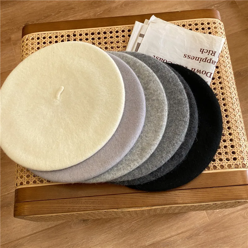 Dicke, warme Wollmütze, 70g Gewicht, für Mädchen und Frauen, lässige Vintage-Rundmütze, Kürbismütze, Gorros – Detail 6