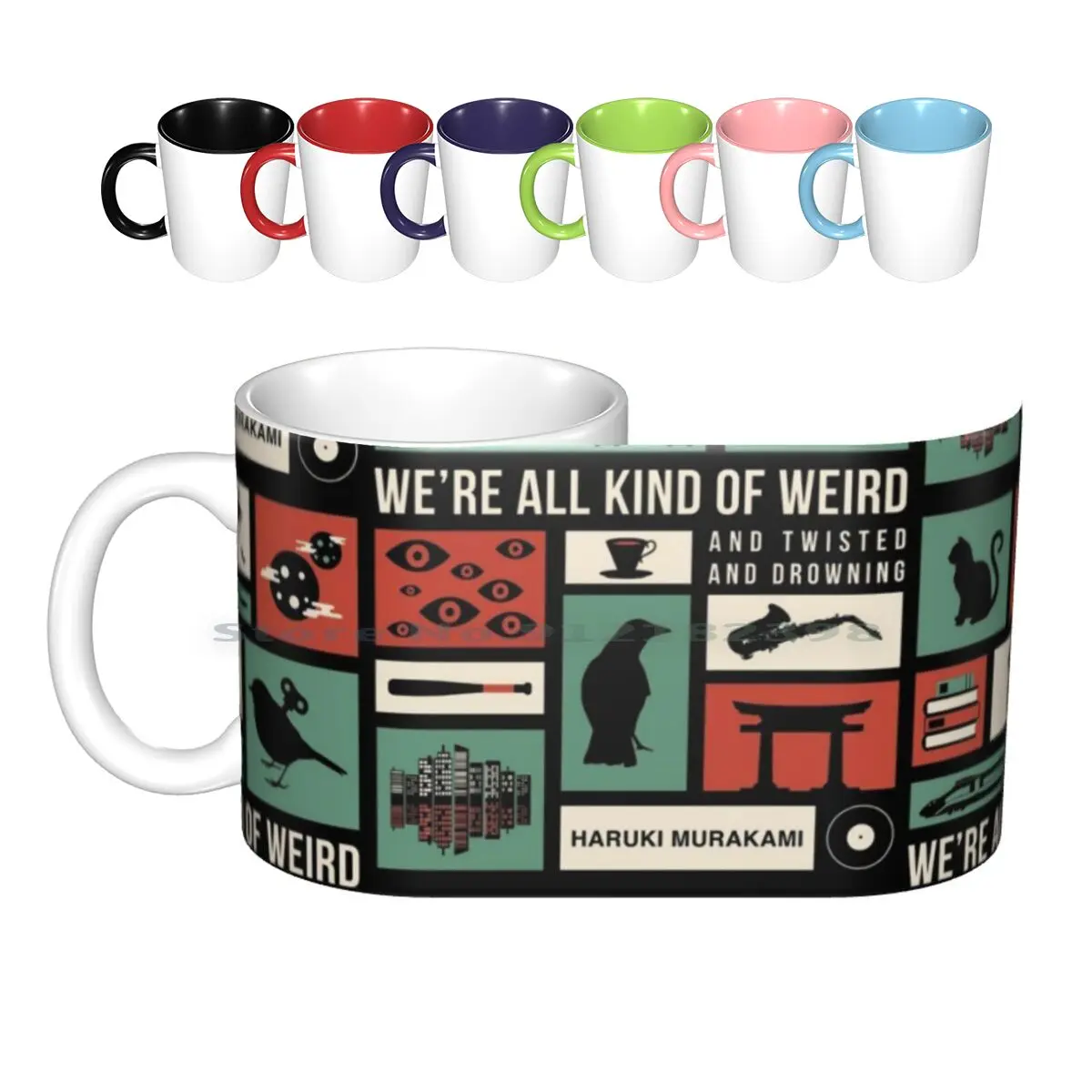 Haruki Murakami Ceramic Mugs Coffee Cups Milk Tea Mug Murakami Haruki Literature Book Books Novel Love Lover Nerd Bookworm Worm