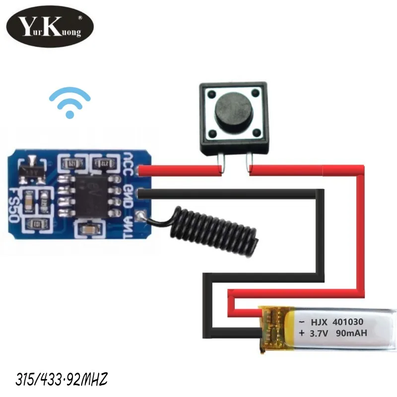 RF Remote PCB Board 1527 433.92MHZ Power on Transmitting Signal for Alarm system Low power consumption Mini Relay Contact Receiv