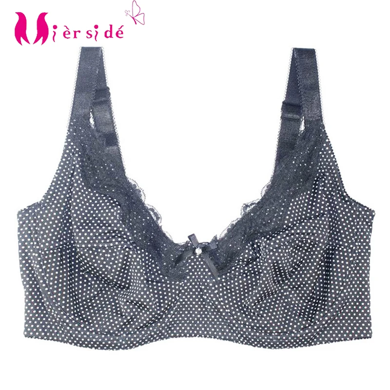 Mierside 953P Plus size Push Up Bra lingerie Lace Dot Underwear for Women Everyday Sexy Bra 34-46 C/D/DD/DDD/E/F/G