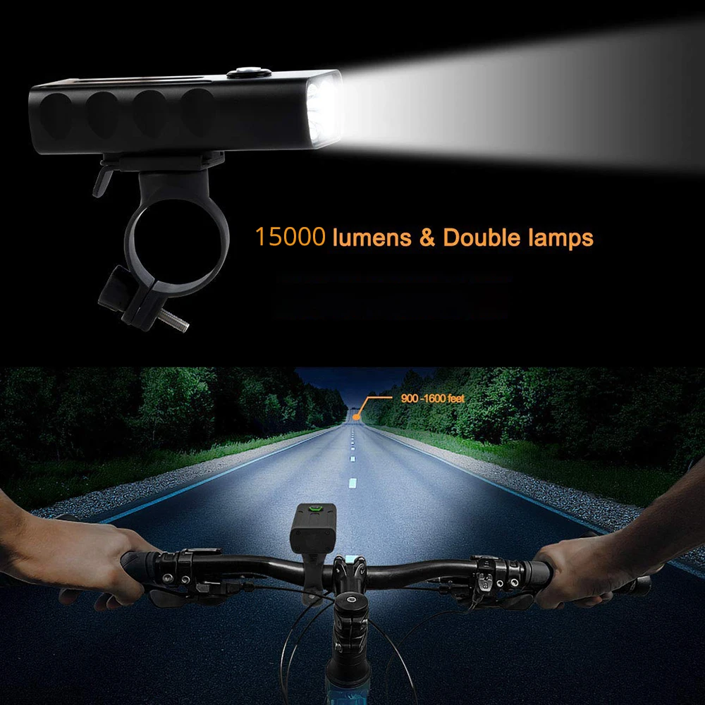 Powerful LED Flashlight T6/L2 Bicycle Light USB Rechargeable Front Cycling Bike Lamps 3Mode Built in Battery with Taillight Gift