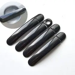 For Seat Leon MK2 1P FR FR+ Cupra 2006~2012 Chrome Carbon Fiber Car Door Handle Covers Car Accessories Styling Stickers