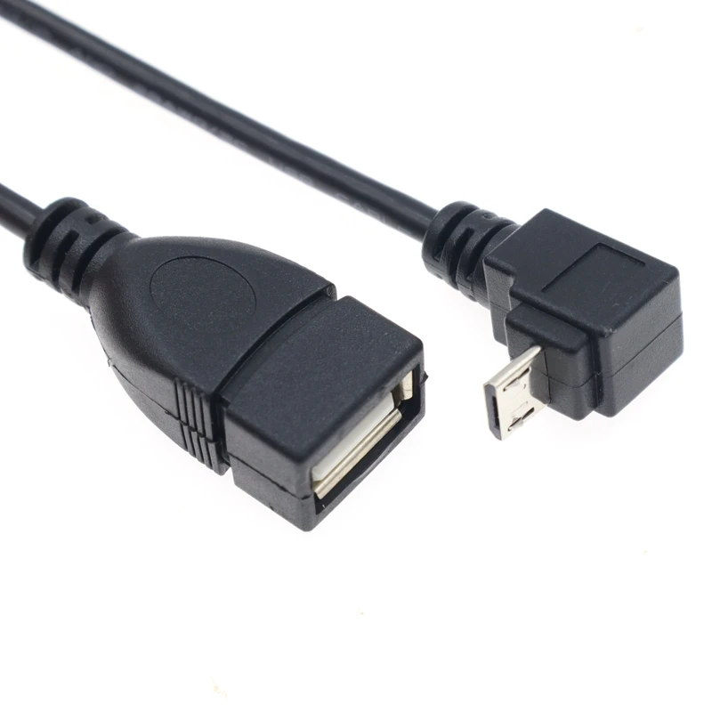 20cm OTG Cable 90 Degree Angle Micro USB Male-to-Female Data Synchronization Adapter Converter Portable For Android Phones