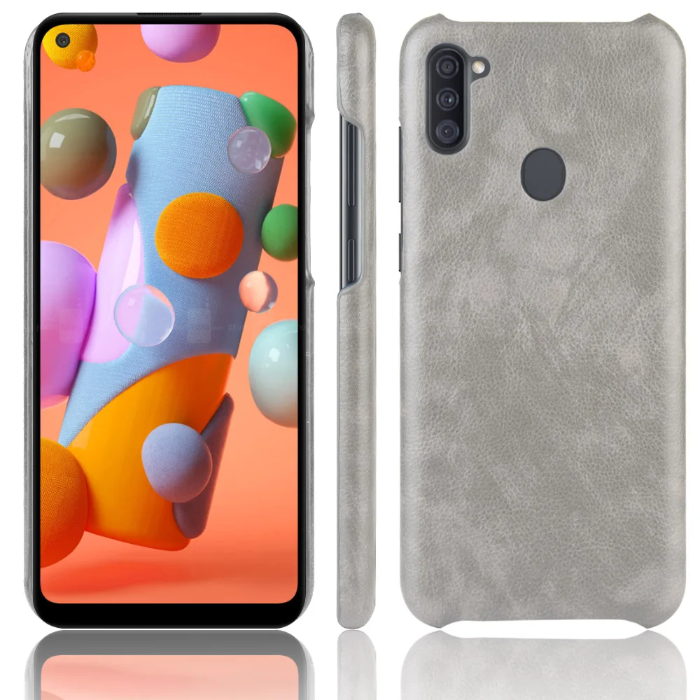 Противоударный Роскошный Жесткий чехол из искусственной кожи для Samsung Galaxy M11 M115 M115F