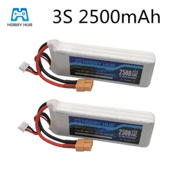 2pcs/Lot  Hobby Hub Battery 11.1V 2500mAh 40C Battery For Drone RC Car Airplane Part 3s Lipo Battery 11.1v For X16 X21 X22