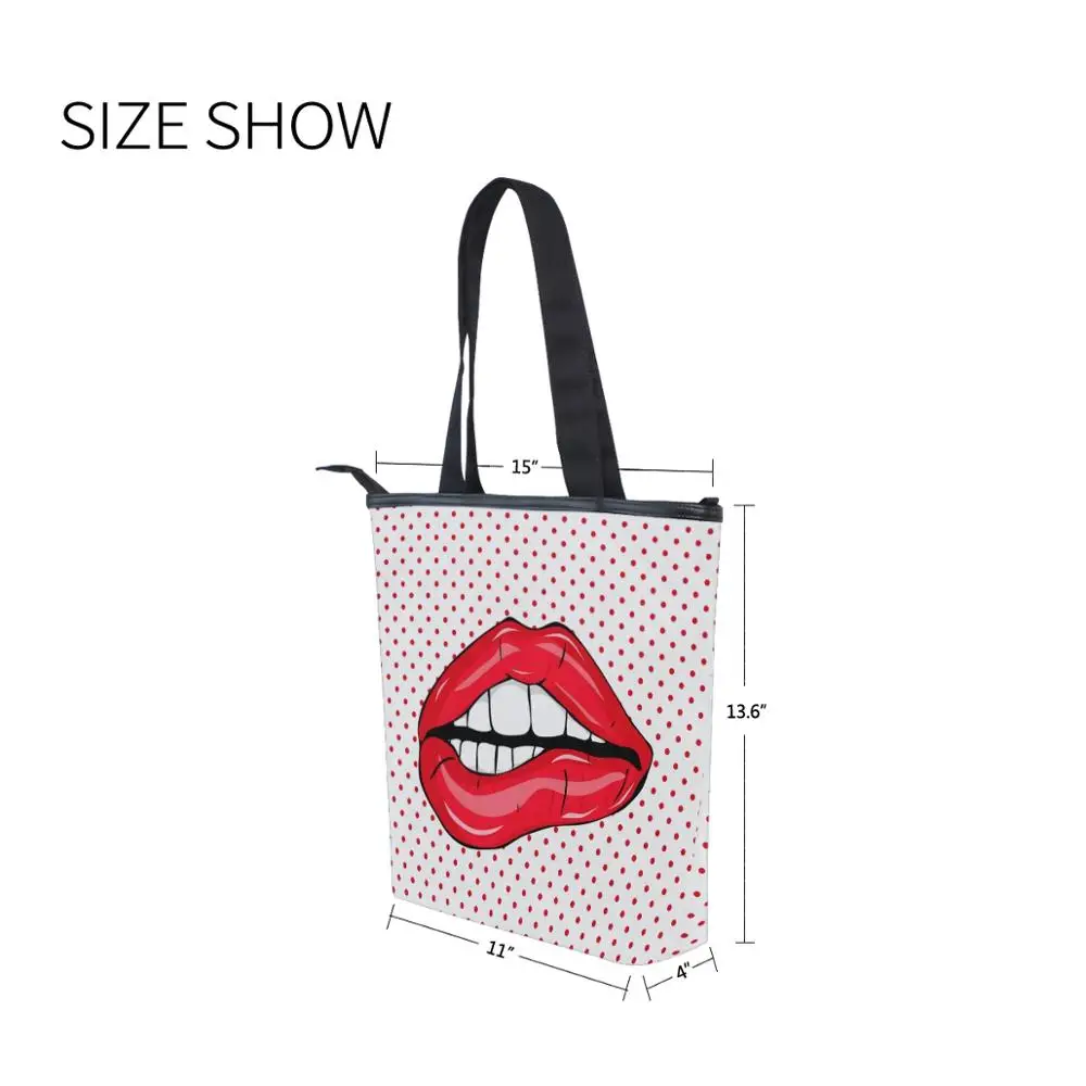 2020 New Women Canvas Shoulder Bag Women Sexy red lips Ladies Shopping Bag Feminina Simple Eco Pure Cotton Cloth Handbag Tote