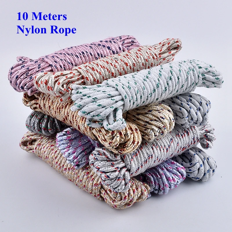 10m/Roll Nylon Rope Rainproof Cloth Tarpaulin Fixing Shadinf Net DIY Tools Home Clothesline Ropes Fruit Tree Branch Pulling Rope