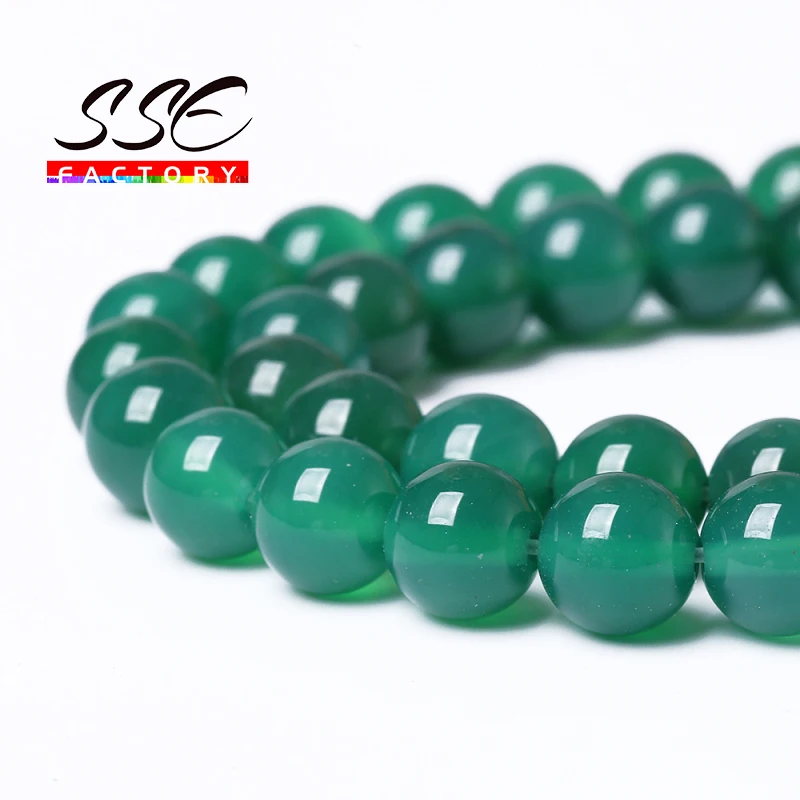 Natural stone Beads Green Agates Round Loose Beads 15\'\' 4/6/8/10/12 mm for Jewelry Making Necklace DIY Bracelets Accessories A21