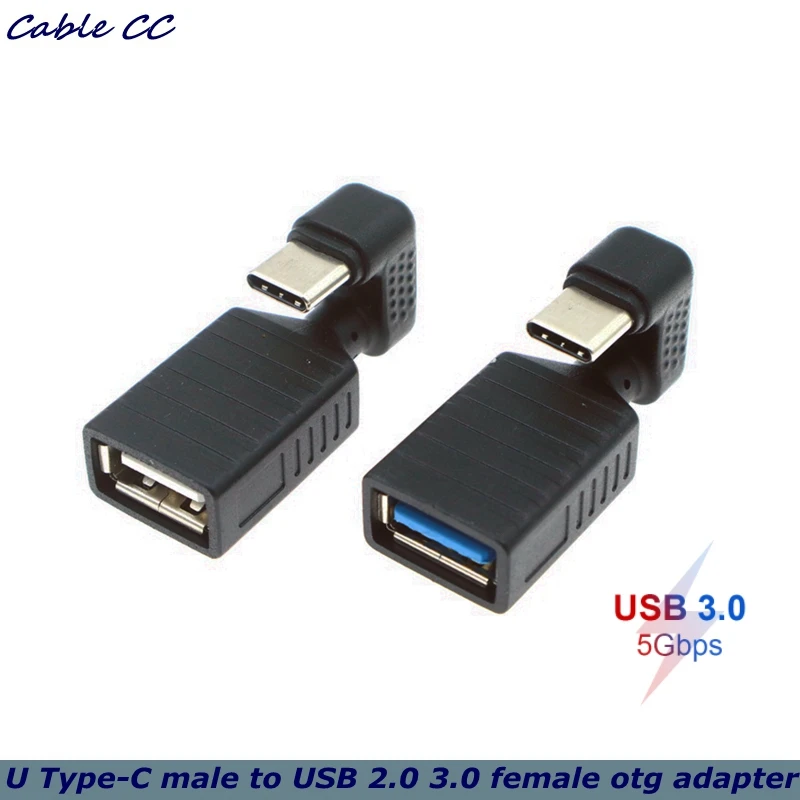 

Высокоскоростной 180-градусный U-образный адаптер Type-C USB-C OTG к USB 3.0 для мобильных телефонов, планшетов и мобильных жестких дисков
