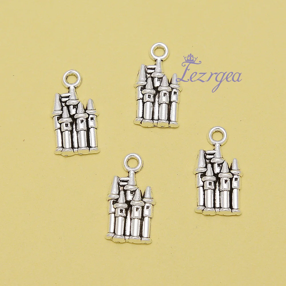 35pcs/Lots 10x20mm Castle Fairytale Princess Charms Travel Pendants For Jewelry Finding Making Accessories