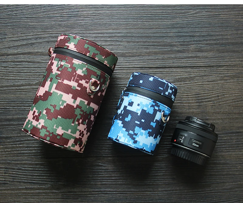 Camera Lens Case Waterproof Storage Bag Pouch for Canon Sony Nikon Olympus Panasonic Fujifilm DSLR