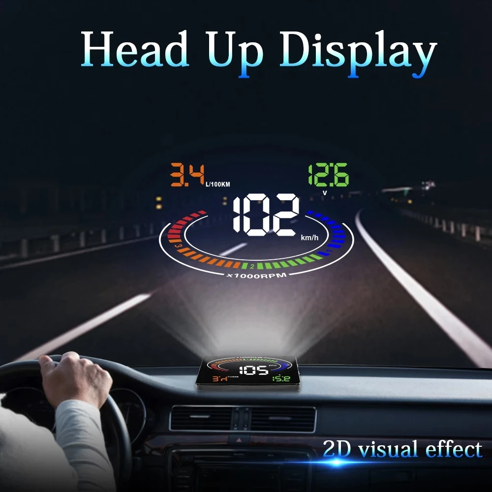 Car OBD2 HUD E300 Head Up Display Diagnostic Tool Projector Digital Speed Security Alarm Water Temperature Voltage Alarm