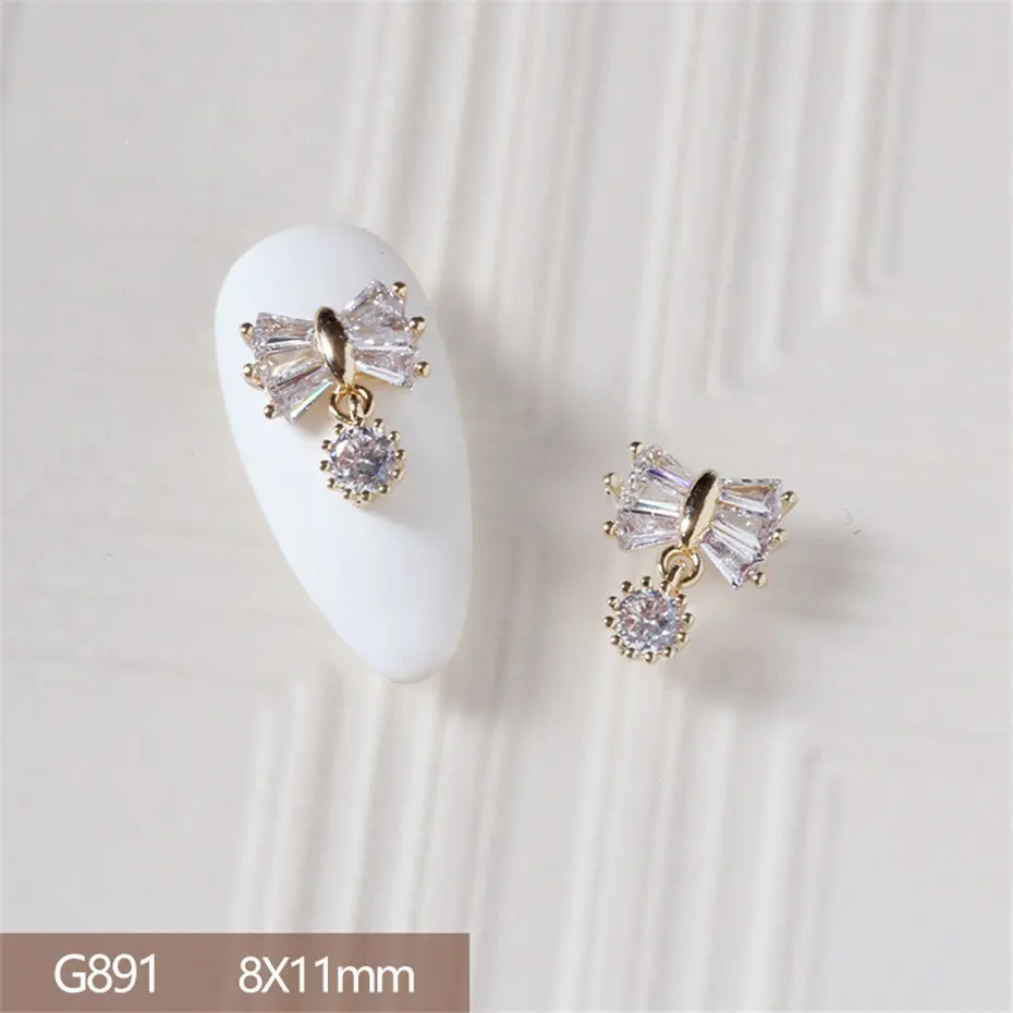 10pcs/lot 3D Star Moon Unicorn Alloy Nail Art Zircon Pearl Crystal Metal Manicure Nails Accessories Supplies Decorations Charms