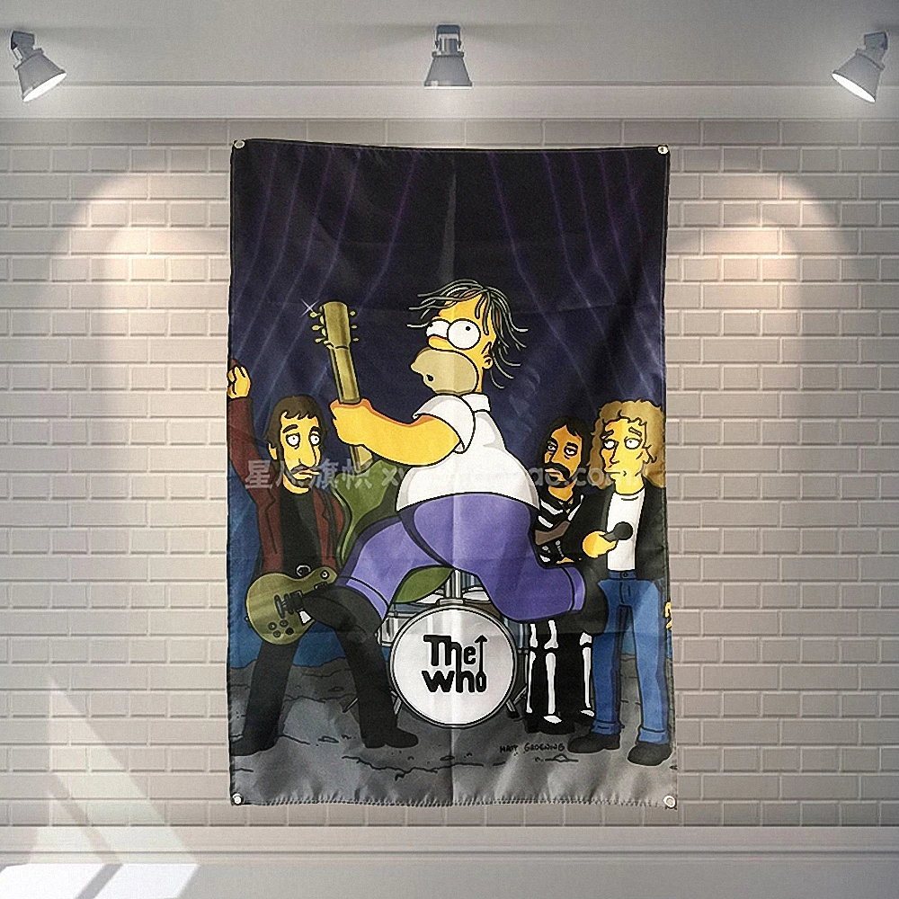 

Rock and Roll Pop Band Team Logo Concert Posters Flag & Banner Popular Music Theme Painting KTV Bar Cafe Home Wall Decoration C3