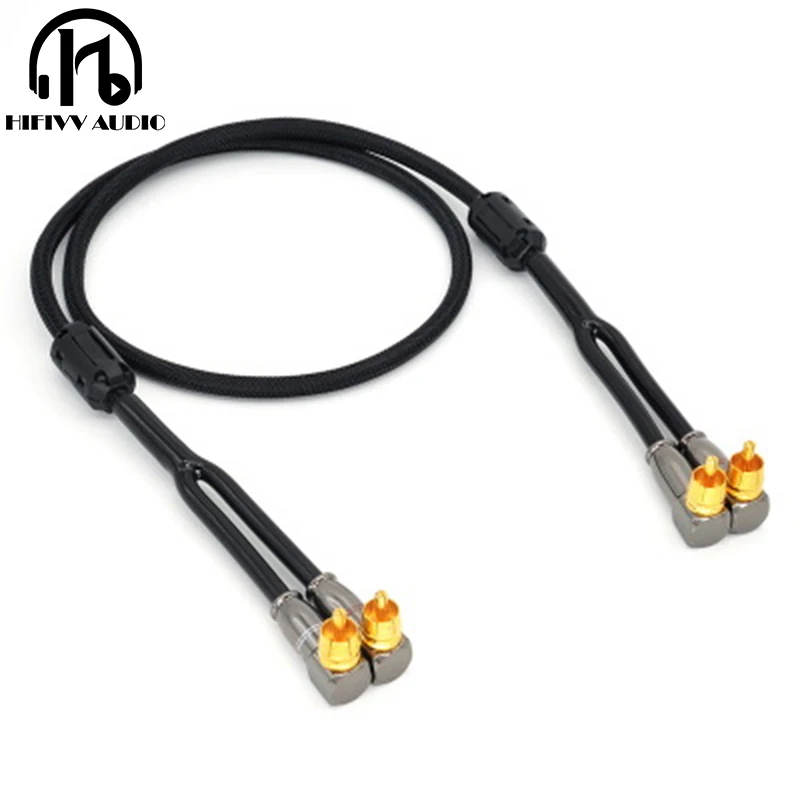 HiFi Curved plug RCA cable for CD audio power amplifier cabl