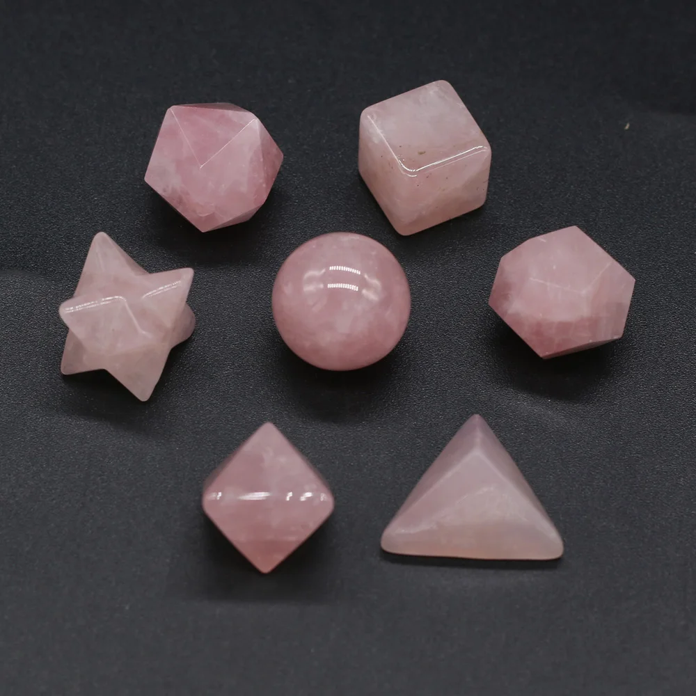 1Set Natural Stone The Platonic Solids Dodecahedron Home Ornament for Home Office Decorations Jewelry Making Supplies