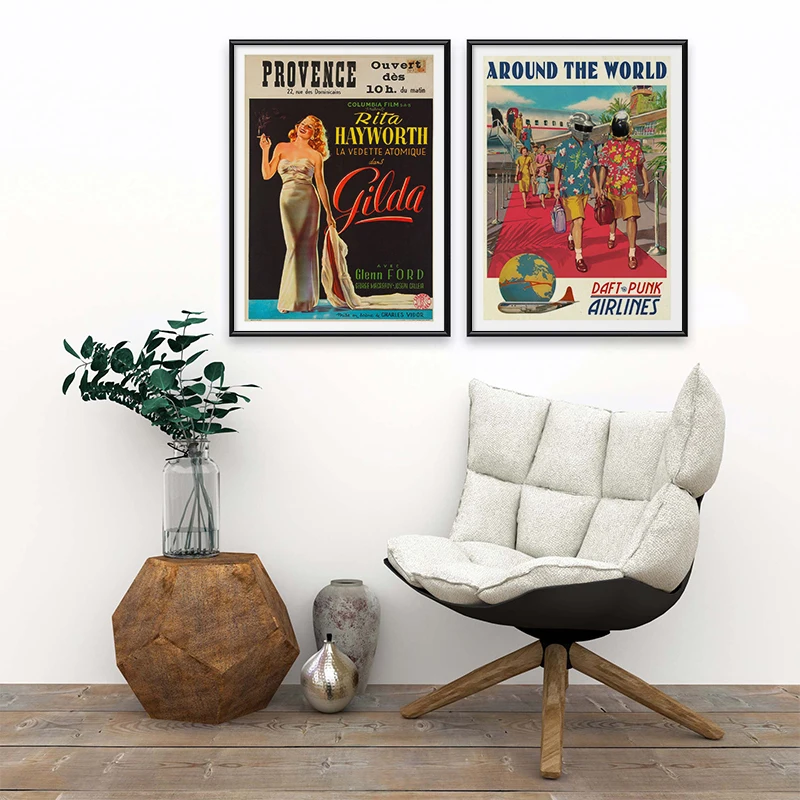 Vintage Poster Girl Old Shabby Chic High Quality Street House Poster Wall Art Canvas Painting Print for Wall Decor Home Decor