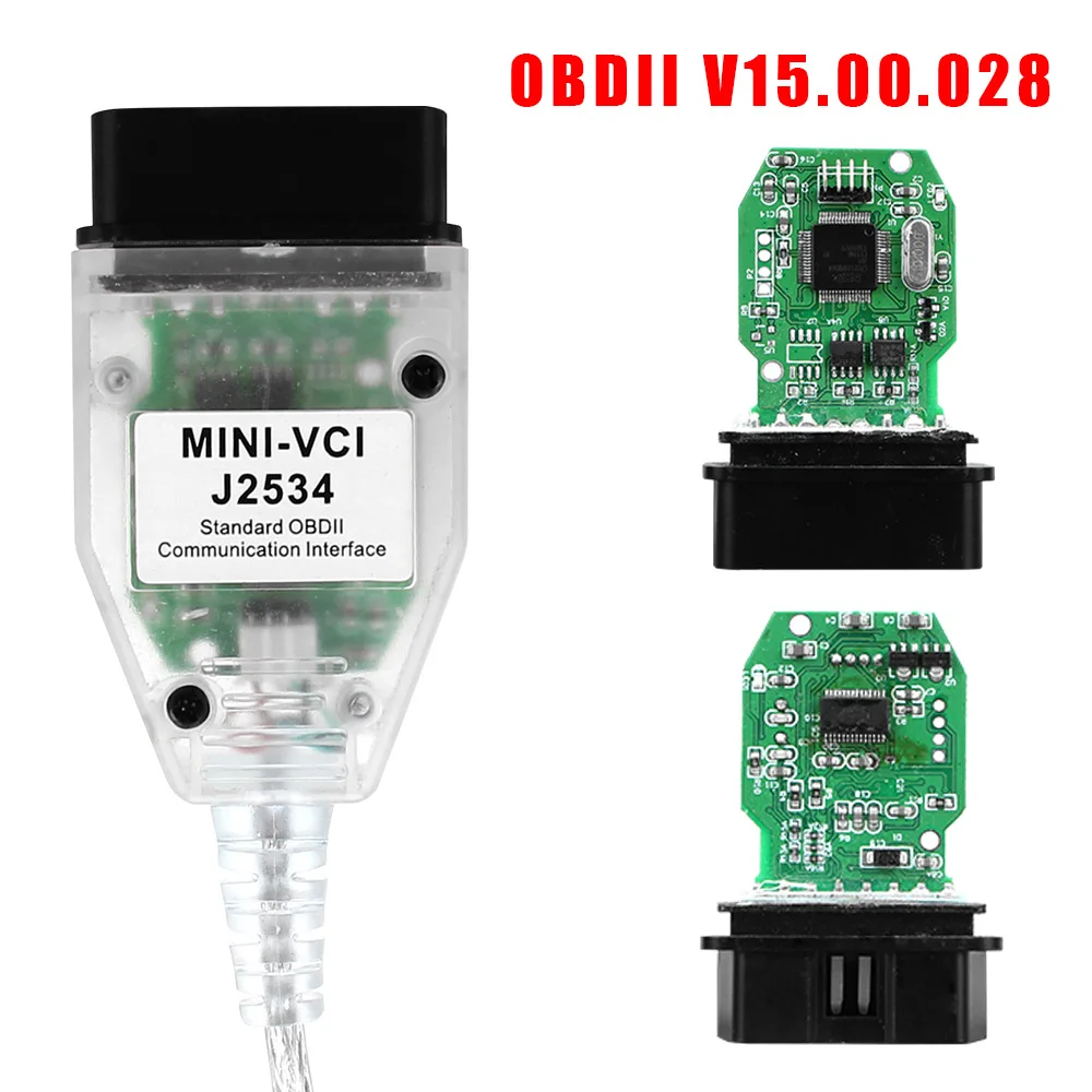 Auto Scanner OBD2 Interface MINI-VCI FTDI J2534 V15.00.028 For Toyota TIS Techstream Car Diagnostics Cable Vehicle Diagnosis