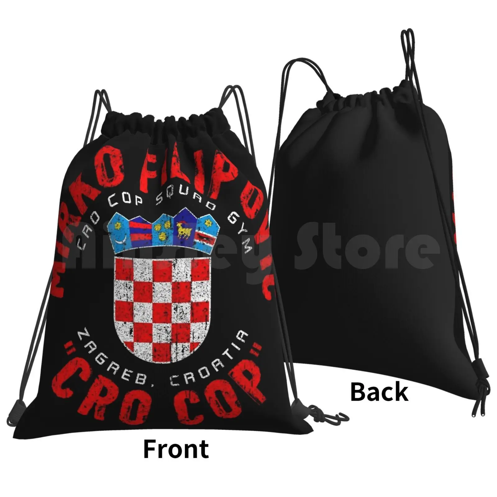 Mirko Cro Cop Filipovic Backpack Drawstring Bags Gym Bag Waterproof Knockout Bjj Ko Bjj Mixed Martial Arts Champ Jiu