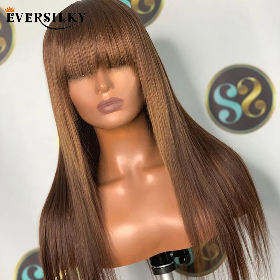 

Brazilian Fringe Wigs Ombre New 13x6 Deep Part Lace Front Human Hair Wigs with Natural Hairline 200Density Thick Bangs Cut Remy