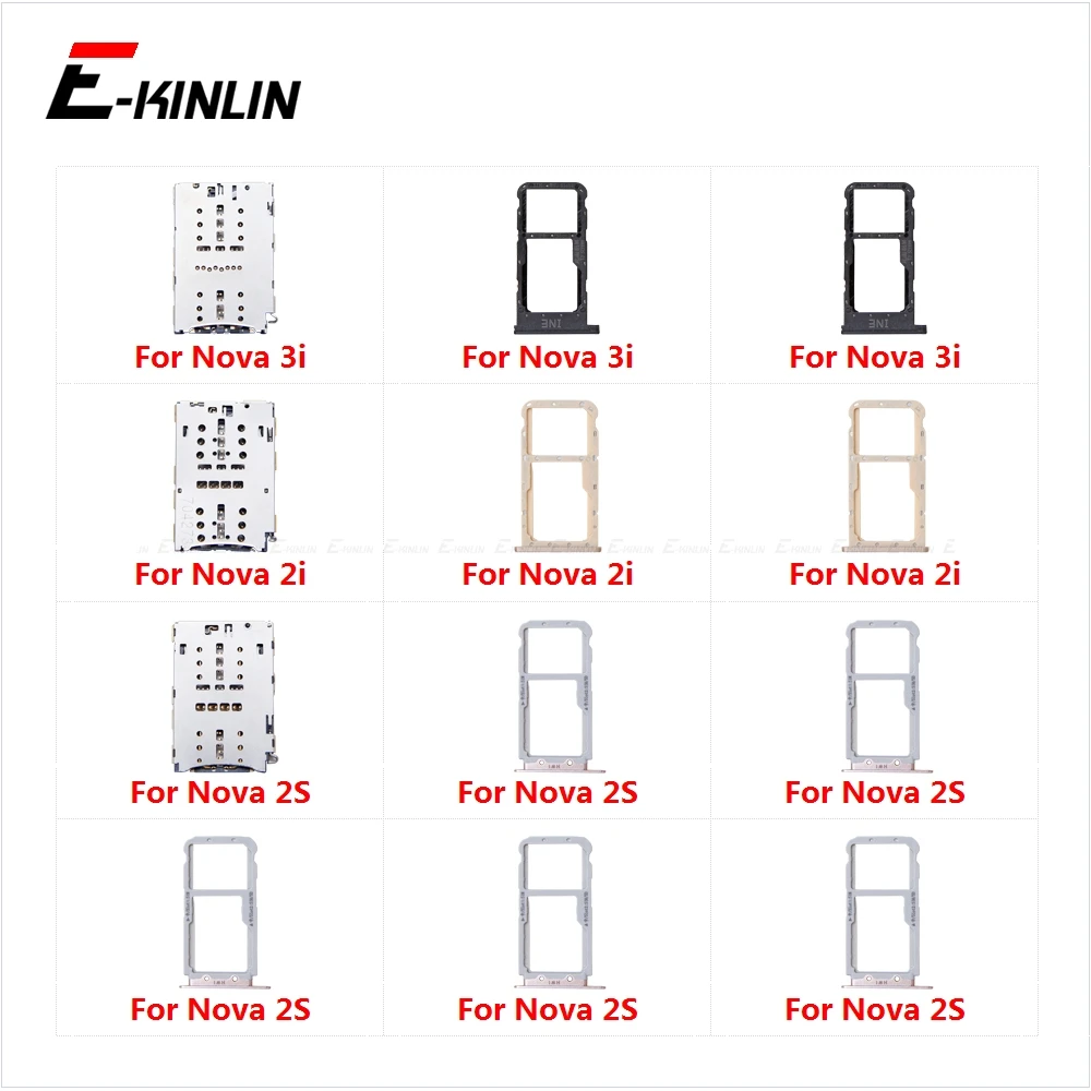 Sim Card Socket Slot Tray Reader Holder Connector Micro SD Adapter Container For HuaWei Nova 3i 2i 2S Replacement Parts