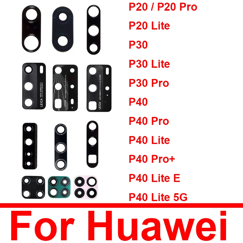 Back Glass Lens For Huawei P20 P30 P40 Lite 5G P20 30 40 Pro Plus P40lite E Glass Lens Rear Camera Lens Glass Sticker Reapir