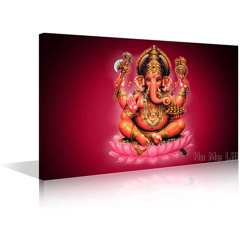 Lord Ganesha Canvas Paintings Wall Decor Hindu God Pictures For Living Room Deity Festival Artwork Home Decorations