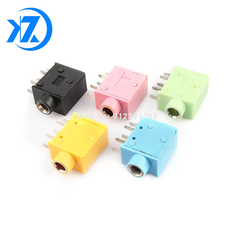 50Pcs Headphone Jack PJ-325 3.5MM Stereo Female Socket 3.5 Audio Earphone Connector PJ-325 Audio Jack Socket Multicolor