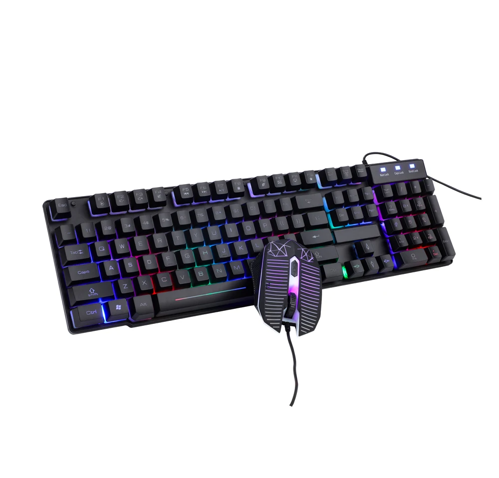 Juegos de teclado y ratón para juegos con luz trasera, Combo de teclado y ratón antighosting de 19 teclas