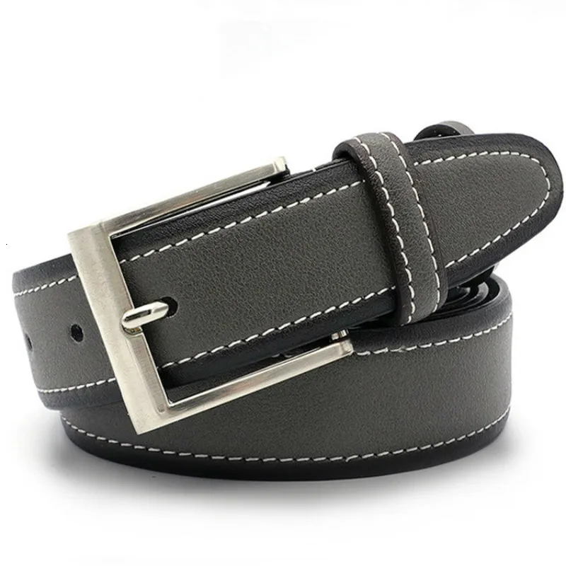 peikong Fashion Men Belts Genuine Leather Luxury Designer Brown Vintage Waist Belt For Jeans Cinturon Cowboy Hombre Dropshipping