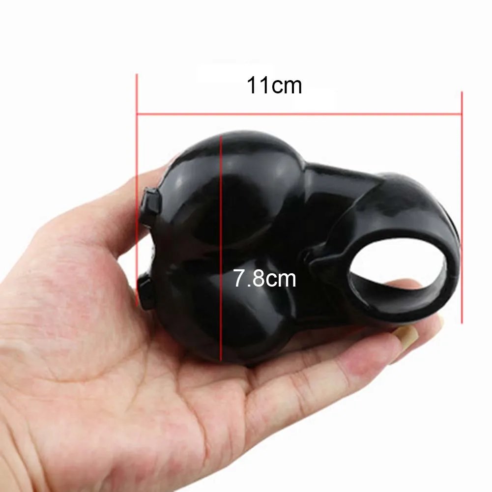 TPE Male Reusable Penis Sleeve Cock Scrotum Ring Sex Toy Chastity Delay Ejaculation Unique double testicles full package design