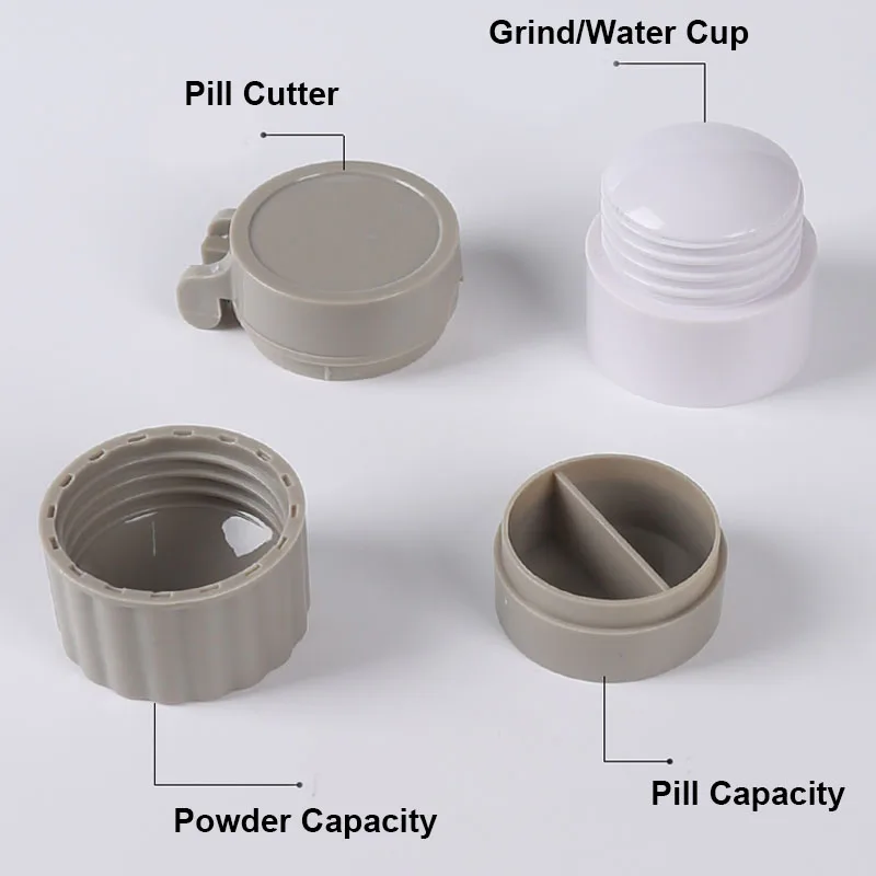 المحمولة 4 طبقة مسحوق اللوحي طاحونة مسحوق قاطعة حبوب الدواء صندوق الفاصل تخزين حبوب منع الحمل كسارة السفر حبة القضية