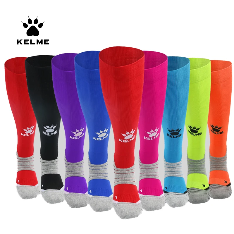 Kelme meias de futebol, masculinas, para basquete, corrida, antiderrapante, meias de cano toalha, para mulheres, esportivas, respirável, de