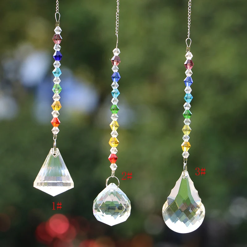 1pcs DIY Crystal Suncatcher Chandelier Crystals Ball Prism Pendant Rainbow Maker Hanging Chakra Decoration