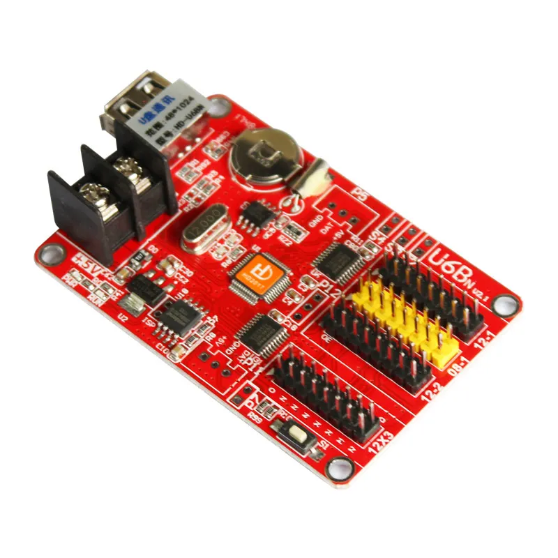 Huidu HD-U6BN temperature sensor 1024*48 single & dual color usb led control card huidu U6BN for P10 led module