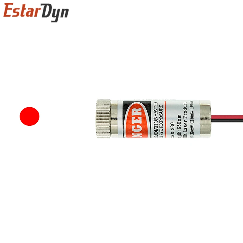 650 nm 5 mW rode punt / lijn / kruislasermodulekop glazen lens focusseerbare industriële klasse