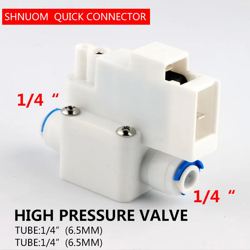 

RO Water Purifier Parts High Pressure Valve Switch 1/4 "OD Hose Quick Connection Reverse Osmosis System Filter Accessories