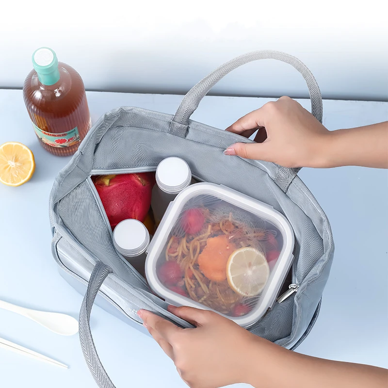 Large Capacity Insulated Lunch Bags Oxford Cloth Waterproof Bento Box Thermal Cooler Bag Portable Food Storage Container Handbag