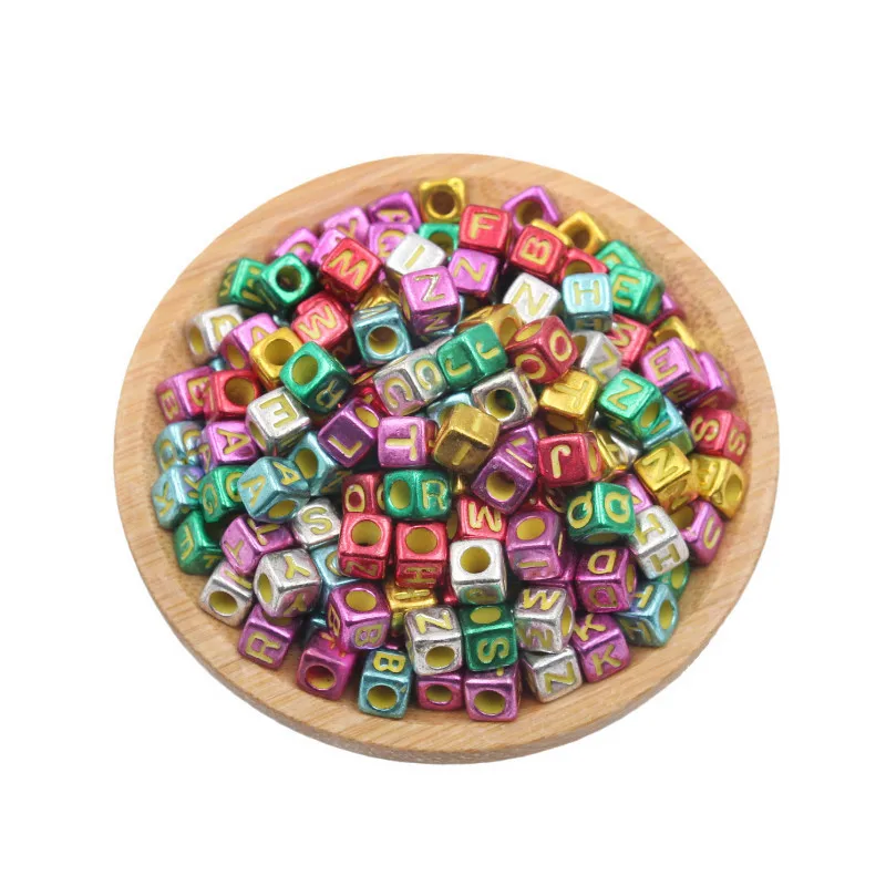 50-300Pcs Mini Acrylic Beads Square Letter Loose Beads For Hanmade Craft Making Accessories DIY Clothing Scrapbook Decoration