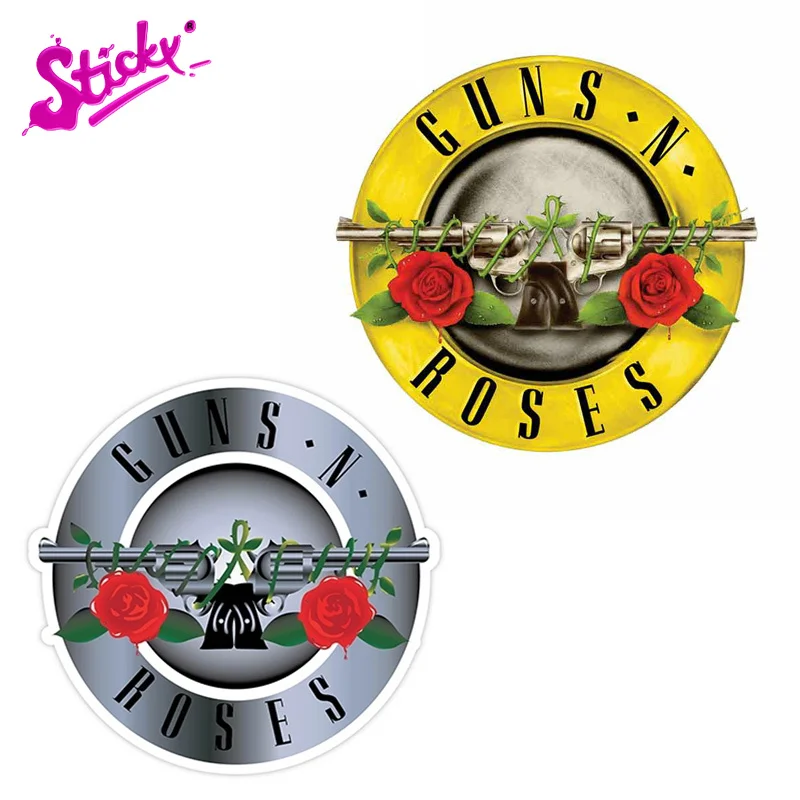 STICKY Guns N Roses Sign Badge Brand Car Sticker Decal Decor For Bicycle Motorcycle Accessories Laptop Helmet Trunk Wall