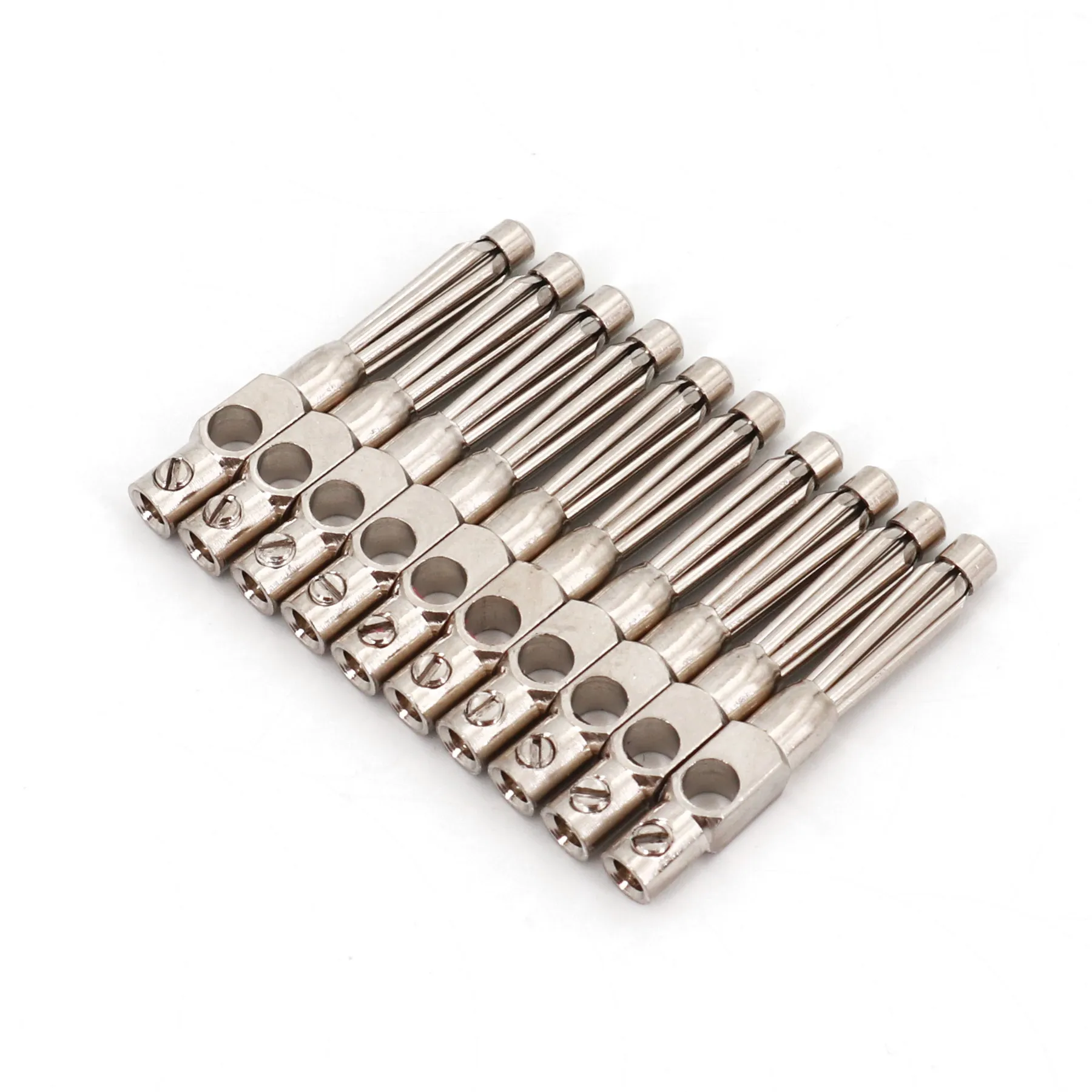 10Pcs Brass Nickel Plated 4mm Male Screw Type Stackable Banana Plug Connector