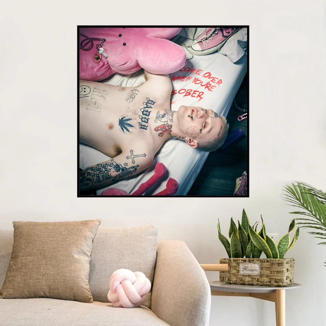 Lil Peep Come Over When You're Sober Music Album Poster Prints Art Canvas Painting Wall Living Room Home Decor (No Frame)