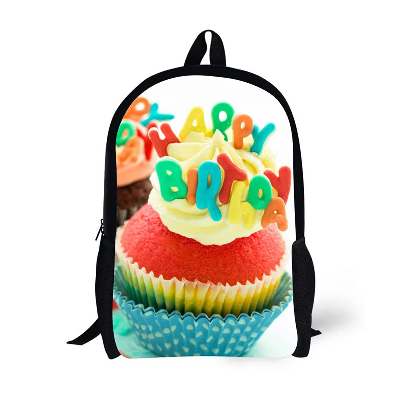 

Birthday Cake Printing Gift Backpack Children School Bags For Teenager Girls Backpacks Laptop Backpack 17 Inch Rugzak