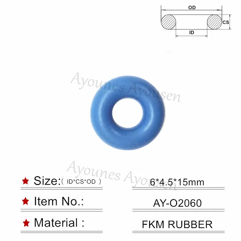 100pieces 6*4.5mm rubber oring seals for GDI fuel injector repair kits for car replacement (AY-O2060)