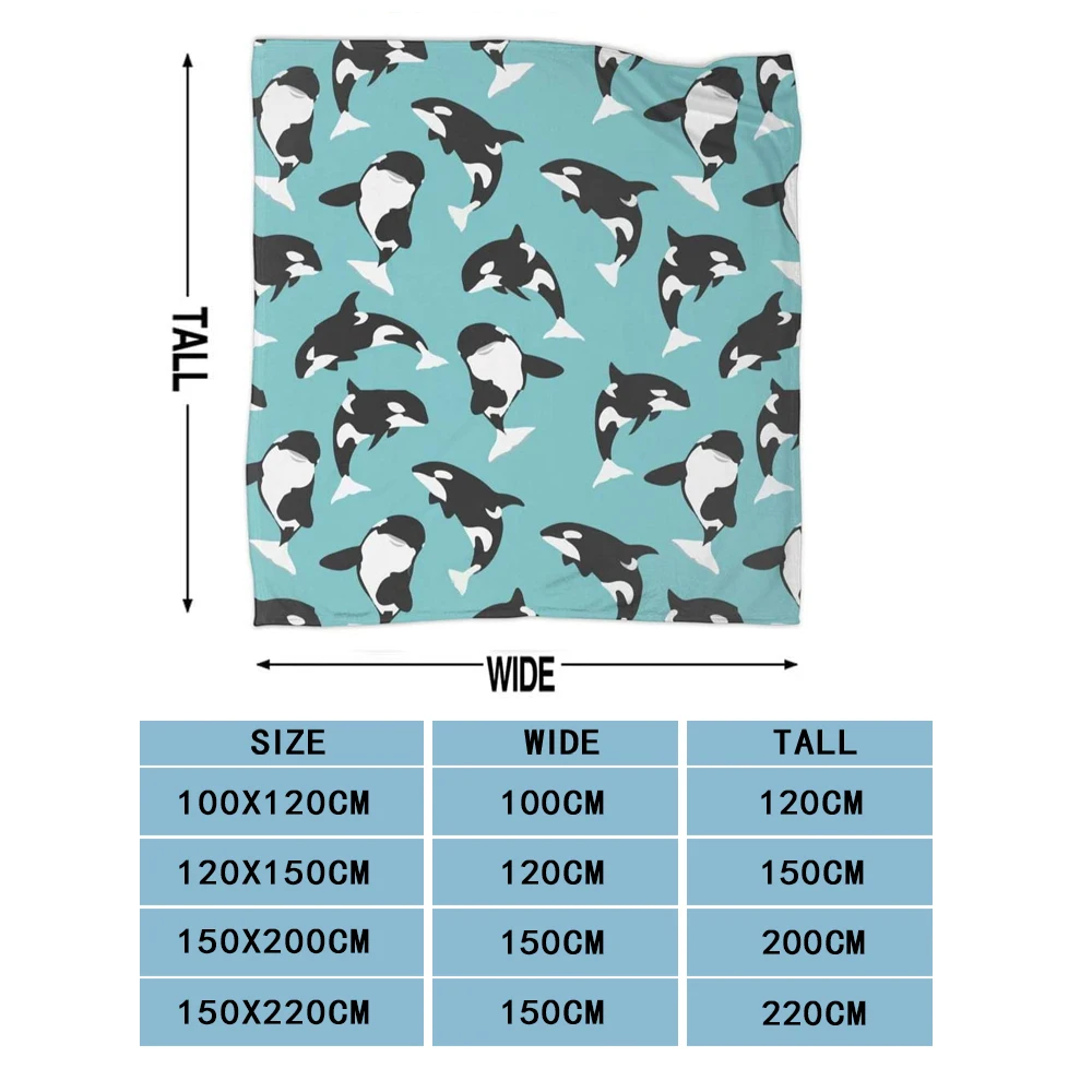 Killer Whale Orca Throw Blanket Ultra Soft Blanket Warm Thin Blanket for Home Bed Blankets Bedspreads for Adults Children