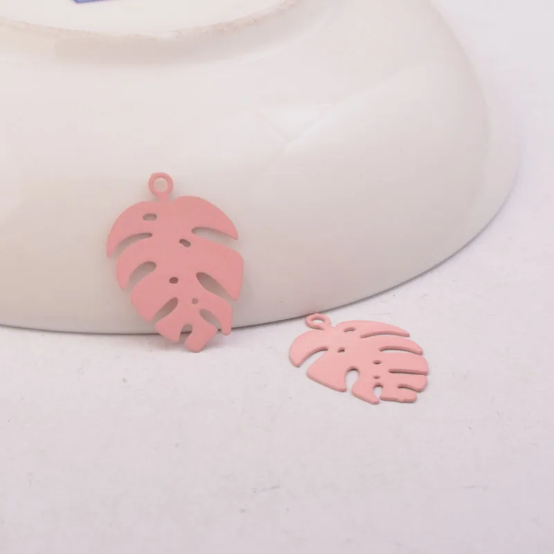 50 Stück AC10715 15mm*20mm Messing Pflanzen-Monstera-Blatt-Anhänger, bemalte Ohrring-Basis, Anhänger für DIY-Schmuckherstellung – Detail 7