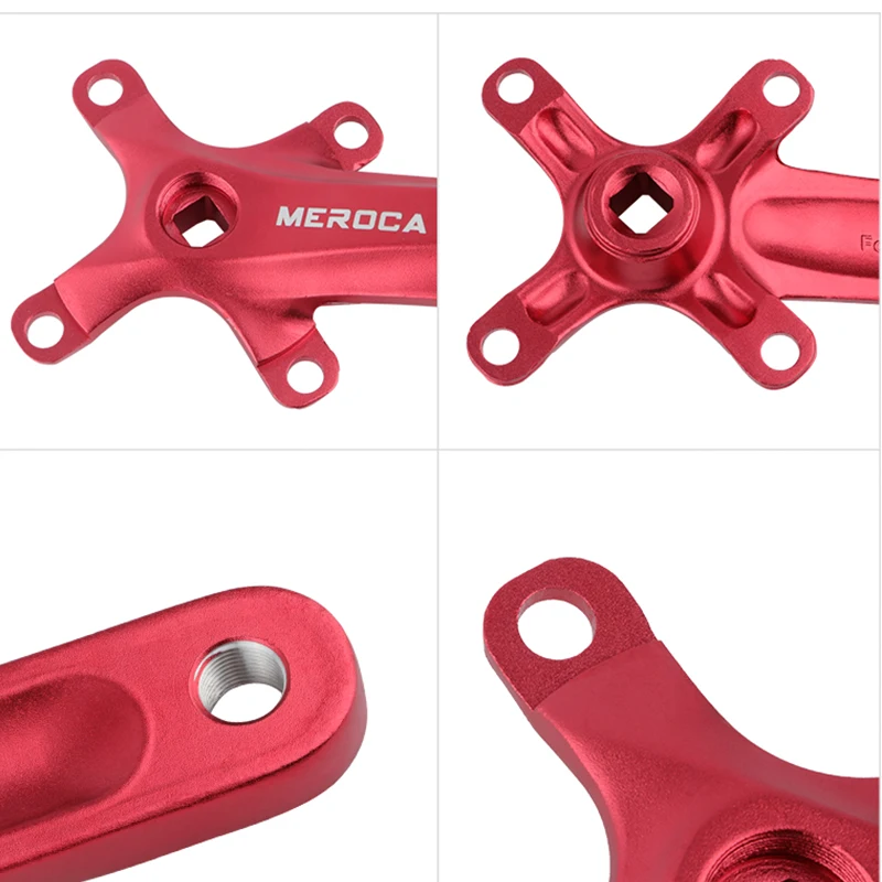 MEROCA Square Hole MTB Crankset 104BCD 170mm Aluminum Alloy Wide Narrow Tooth Chain 32T/34T/36/38/40T/42T Mountain Bike Crank