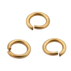 200pcs Raw Brass Open Jump Rings & Split Ring For Earrings Circle Connectors Bracelet Making DIY Jewelry Findings Accessories