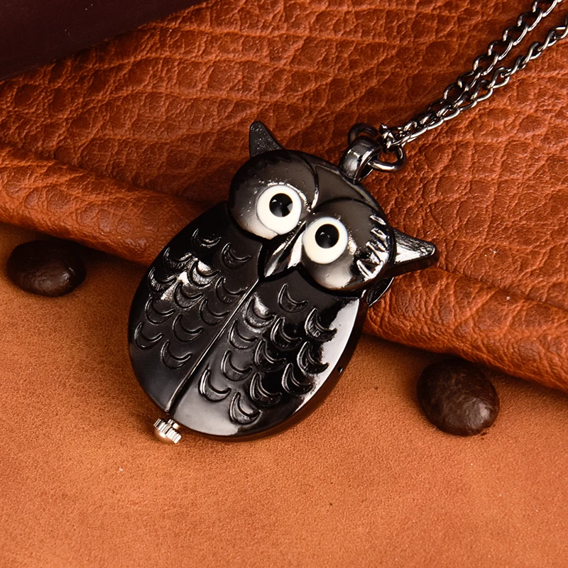American style cute cartoon owl pocket watch small quartz necklace pocket watch Key chain Pocket watch multi-color optional